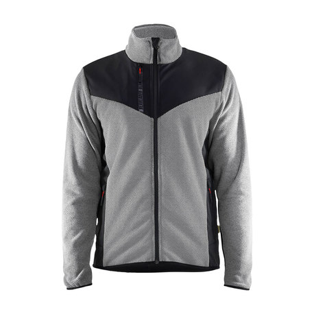 BLÅKLÄDER softshell-takki neulottu mel.harmaa/musta